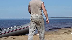 lady tourist meets boatman for an unexpected steamy encounter on the open water.