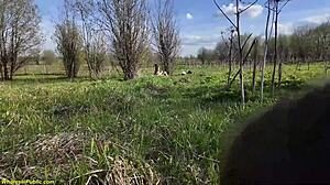 We perform acrobatic poses while watched in public