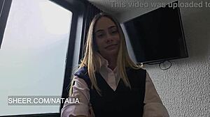 Pretty Schoolgirl Confesses Sucking Cock Bent Over With Red Knees