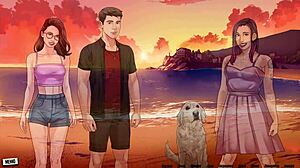 in this hentai gameplay, the girl with big nipples squirts from vibrator and big black cock fucking