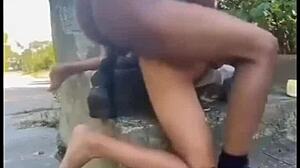 gave it to the huge black cock guy in abandoned lot, almost caught