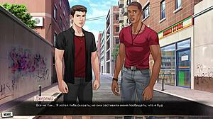 in this hentai gameplay, the girl with big nipples squirts from vibrator and big black cock fucking