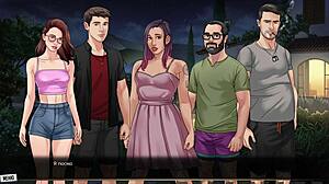 in this hentai gameplay, the girl with big nipples squirts from vibrator and big black cock fucking