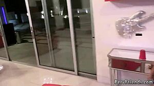 Teen gets fucked while young friend gives first blowjob at the zombie party