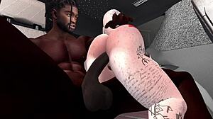 Black man fucks demonic white woman in SUV