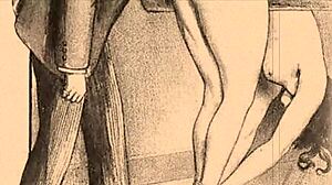 vintage erotic illustration from retro cartoon anime hentai