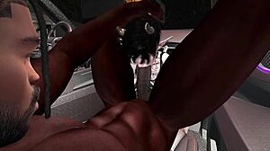 Black man fucks demonic white woman in SUV