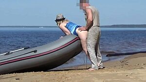 lady tourist meets boatman for an unexpected steamy encounter on the open water.