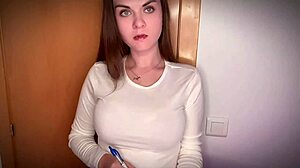 Ever caught your huge stepmother's boner at work? Stepson stumbles on office domination scene.