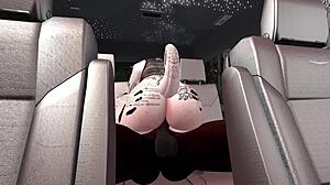 Black man fucks demonic white woman in SUV