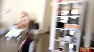 girl totally loves rimming hot guy in couple blonde cum rimjob scene