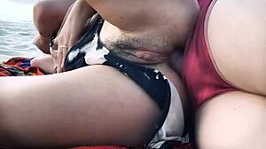 Stranger Brutally Takes Milf's Ass Right on Public Beach Sand