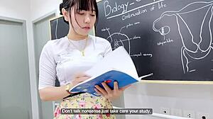 asian teacher enjoys cute homemade fun with horny amateurs.