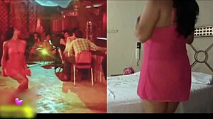 new year's cosplay party with couple in costumes