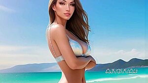 सैंड्रा जवान वर्जिन बीच पर नंगी रहकर अछूती