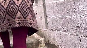 Patricinha with pink pussy climbs hill horny