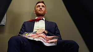 Mature Boss Catches Employee Jerking Off in Public Park