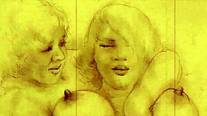 Vintage Erotic Cartoon Illustration Of Antique Anime Hentai