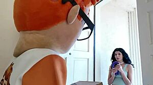 Black-haired harley haze bends over, masturbates with toys, takes monster cock cum