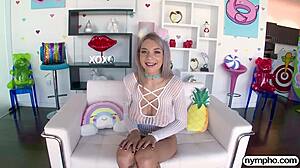 Nympho busty teen gabbie carter rides cowgirl for a hardcore creampie with big nipples