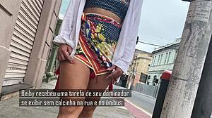 18-Year-Old Stepdaughter Flashing Without Panties on Public Bus