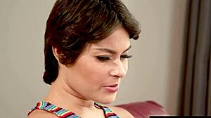 Naturally stacked brunette lures hot bestie into wild sex tape adventure