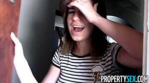 Propertysex - Tenant With Amazing Big Tits Busted For Porn Torrents.