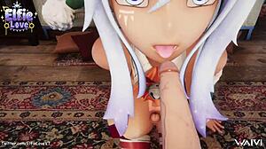 Hentai Vtuber Elfie Love Blow Job Cumshot on Tits