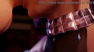 kda kaisa gets wild sucking and banging 2 big cocks hard