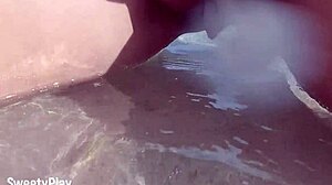 shaved pussy caught peeing on public beach