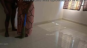 I got my Tamil maid Prabha to jerk my dick between work.