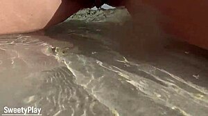 shaved pussy caught peeing on public beach