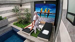 Room service girl gives blowjob in private suite