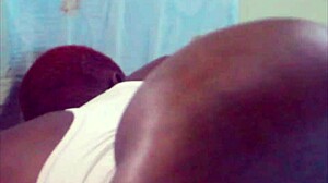 Hot maid intensely fucks oga with big black cock, slapping and squirting