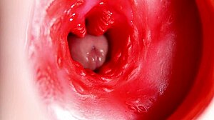 this beautiful pussy is pulsating and squeezing my cock camera inside the hole