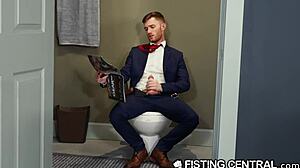 Mature Boss Catches Employee Jerking Off in Public Park