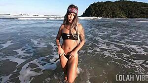 Housewife caught masturbating on the beach just before orgasm