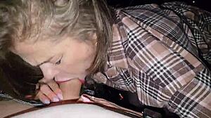 Married Slut Swallows Taxi Driver's Cum Outdoors