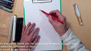 Drawn Hot Sexy Girl In Latex Quick Sketch With Markers