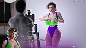 perfect huge natural tits on this sexy mature stepmom with amazing curves in 3d hentai.