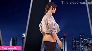 Naked jeny smith teases with big ass flashing during erotic anime casting interview, voyeur style.