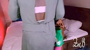 Zainab and Blacka Engage in Sexy Girl on Girl Lesbian Action in Dress