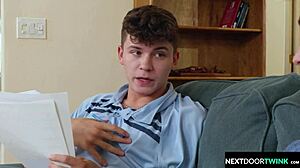 College tutor makes twink's asshole sing with Trevor Harris and Drake Von.