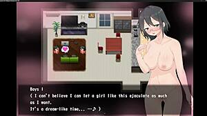 Magical girl with big tits fingering and masturbating in anime hentai game