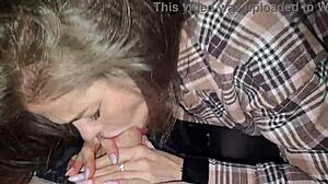 Married Slut Swallows Taxi Driver's Cum Outdoors