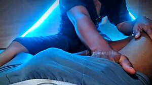 Outdoor indo massage turns into handjob session with close-ups