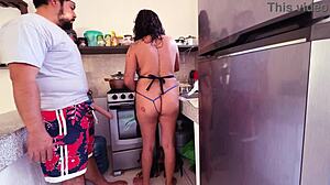 mexicana sexy in thong gets her ass licked and banged hard