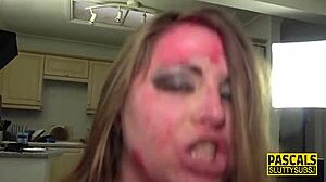 Chubby submissive freed after intense domination with toys!