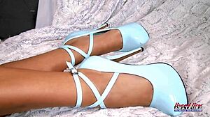 brunette hottie adriana chechik rubs her shaved pussy and deepthroats a big boner