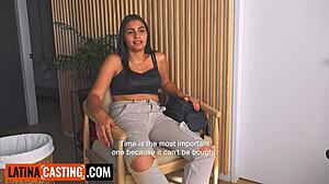 busty latina model rides big dick pov cowgirl at lingerie casting